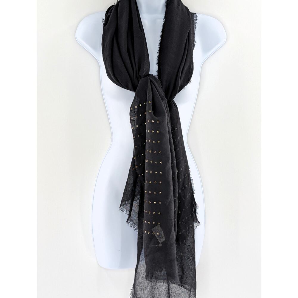 Lulla Collection By Bindya Black Studded Scarf - Picture 11 of 11